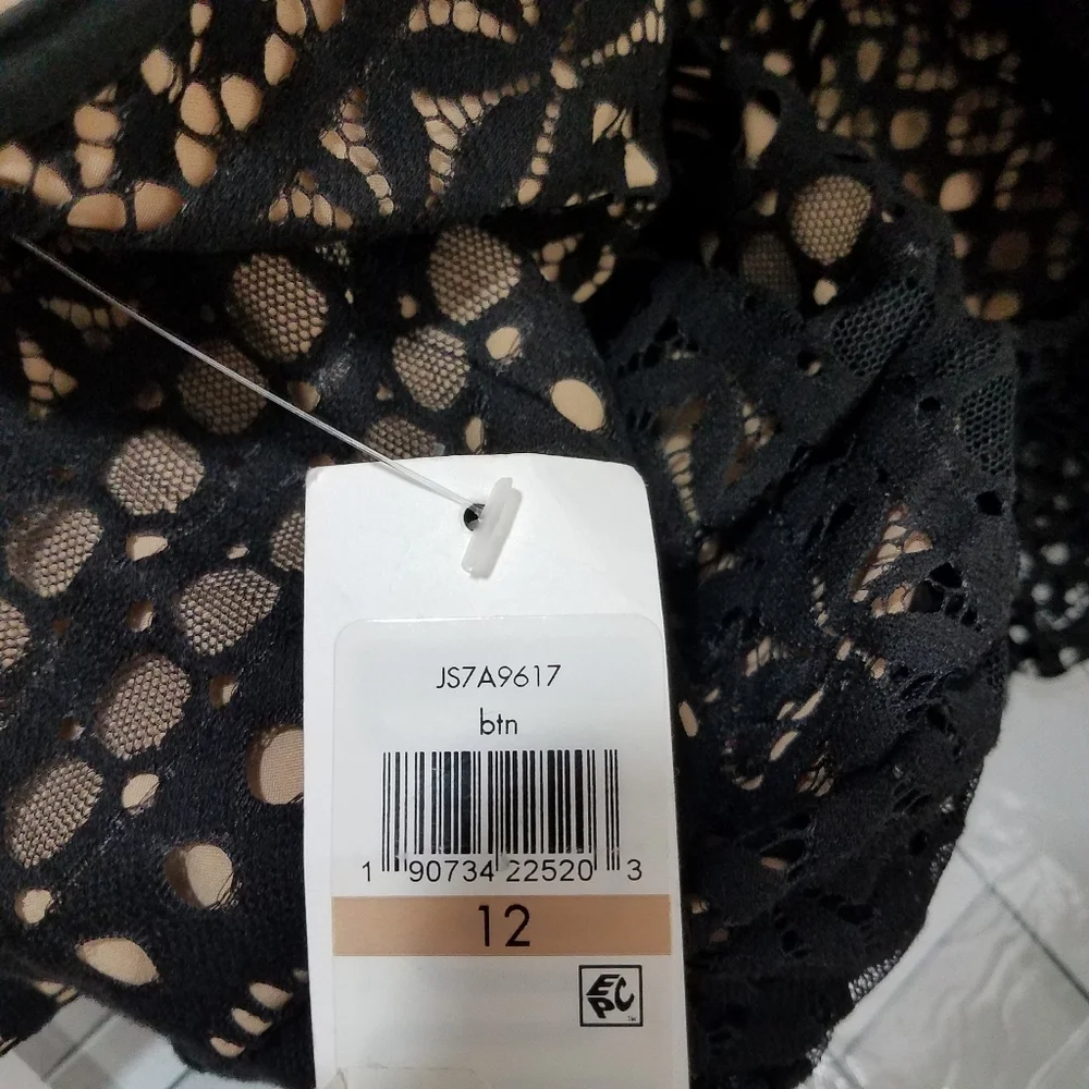 Jessica Simpson Black and Tan Dress 12 NWT